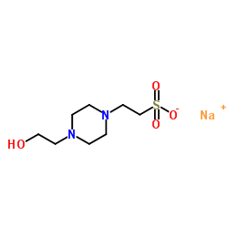 4-(2-羟乙基)-1-哌嗪乙烷磺酸半钠盐结构式