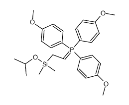 [2-(Isopropoxy-dimethyl-silanyl)-ethylidene]-tris-(4-methoxy-phenyl)-λ5-phosphane Structure