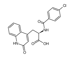 (R)-2-(4-氯苯甲酰胺基)-3-(1,2-二氢-2-氧代-4-喹啉基)丙酸结构式