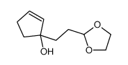 1-[2-(1,3-dioxolan-2-yl)ethyl]cyclopent-2-en-1-ol结构式
