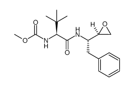 methyl [(2S)-3,3-dimethyl-1-({(1S)-1-[(2R)-oxiran-2-yl]-2-phenylethyl}amino)-1-oxobutan-2-yl]carbamate结构式
