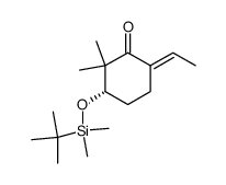 (3S)-3-(t-Butyldimethylsiloxy)-6-ethylidene-2,2-dimethylcyclohexanone结构式