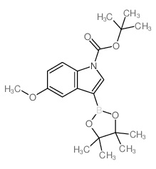 5-甲氧基-1-BOC-1H-吲哚-3-硼酸频哪醇酯结构式