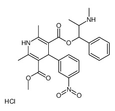 3-O-methyl 5-O-[2-(methylamino)-1-phenylpropyl] 2,6-dimethyl-4-(3-nitrophenyl)-1,4-dihydropyridine-3,5-dicarboxylate,hydrochloride结构式