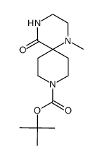 1-Methyl-5-oxo-1,4,9-triaza-spiro[5.5]undecane-9-carboxylic acid tert-butyl ester Structure