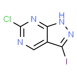 6-氯-3-碘-1H-吡唑并[3,4-D]嘧啶结构式
