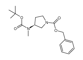 (3s)-3-{[[(叔丁氧羰基)羰基](甲基)氨基}吡咯烷-1-羧酸苄酯结构式