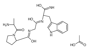 acetic acid,(2S)-N-[2-[[(2S)-1-amino-3-(1H-indol-3-yl)-1-oxopropan-2-yl]amino]-2-oxoethyl]-1-[(2S)-2-aminopropanoyl]pyrrolidine-2-carboxamide Structure