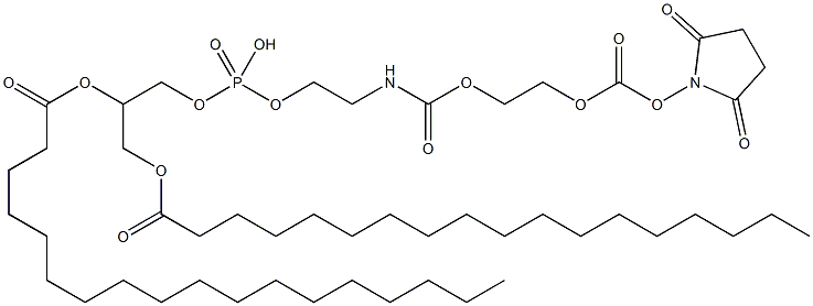 二硬脂酰基磷脂酰乙醇胺-聚乙二醇-琥珀酰亚胺酯结构式