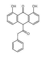 1,8-dihydroxy-10-(1-oxo-2-phenylethy)-9(10H)-anthracenone结构式