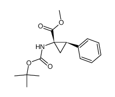 (1S,2R)-(E)-methyl 1-(N-(((1,1-dimethylethyl)oxy)carbonyl)amino)-2-phenylcyclopropane-1-carboxylate结构式