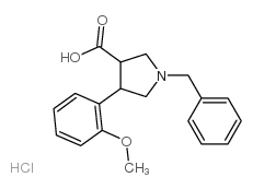 1-苄基-4-(2-甲氧基苯基)-吡咯烷-3-羧酸盐酸盐结构式