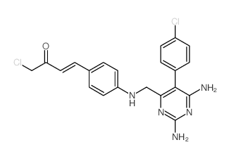 3-Buten-2-one,1-chloro-4-[4-[[[2,6-diamino-5-(4-chlorophenyl)-4-pyrimidinyl]methyl]amino]phenyl]-结构式