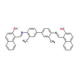1,1'-(((3,3'-Dimethyl-[1,1'-biphenyl]-4,4'-diyl)bis(azanylylidene))bis(methanylylidene))bis(naphthalen-2-ol) structure