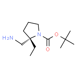 (2S)-2-(氨基甲基)-2-乙基吡咯烷-1-羧酸叔丁酯结构式