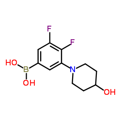 (3,4-difluoro-5-(4-hydroxypiperidin-1-yl)phenyl)boronic acid Structure