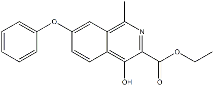 1-甲-4-羟基-7-苯氧基异喹啉-3-甲酸乙酯结构式