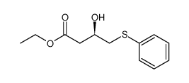 ethyl (R)-3-hydroxy-4-(phenylthio)butanoate结构式