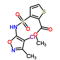 3-{[(4-氯-3-甲基-5-异噁唑)氨基]磺酰基}-2-噻吩羧酸甲酯结构式