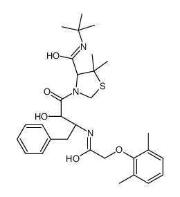 (4R)-N-tert-butyl-3-[(2S,3S)-3-[[2-(2,6-dimethylphenoxy)acetyl]amino]-2-hydroxy-4-phenylbutanoyl]-5,5-dimethyl-1,3-thiazolidine-4-carboxamide Structure