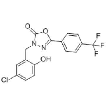 3-(5-氯-2-羟基苄基)-5-(4-(三氟甲基)苯基)-1,3,4-噁二唑-2(3h)-酮结构式