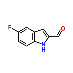 5-氟-1H-吲哚-2-甲醛结构式