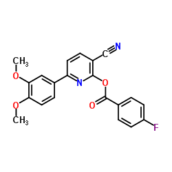 3-Cyano-6-(3,4-dimethoxyphenyl)-2-pyridinyl 4-fluorobenzoate Structure