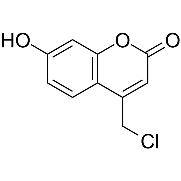 4-氯甲基-7-羟基苯并吡喃-2-酮结构式