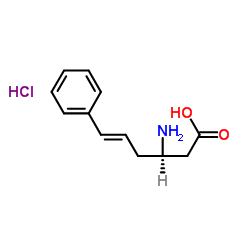 (R)-3-氨基-(6-苯基)-5-己烯酸盐酸盐结构式