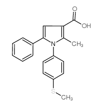 2-甲基-1-[4-(甲基硫代)苯基]-5-苯基-1H-吡咯-3-羧酸结构式