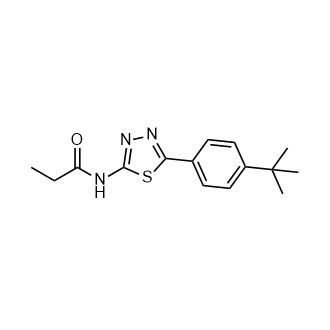 N-(5-(4-(叔丁基)苯基)-1,3,4-噻二唑-2-基)丙酰胺结构式