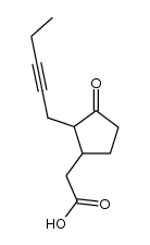 2-(pent-2-ynyl)-3-oxo-cyclopentyl acetic acid结构式