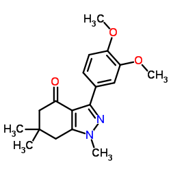 3-(3,4-Dimethoxyphenyl)-1,6,6-trimethyl-1,5,6,7-tetrahydro-4H-indazol-4-one结构式