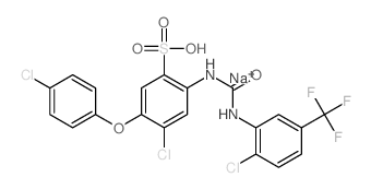 Benzenesulfonic acid,4-chloro-5-(4-chlorophenoxy)-2-[[[[2-chloro-5-(trifluoromethyl)phenyl]amino]carbonyl]amino]-,sodium salt (1:1) Structure