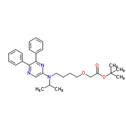 2-{4-[N-(5,6-diphenylpyrazin-2-yl)-N-isopropylamino]butyloxy}acetic acid tert-butyl ester structure