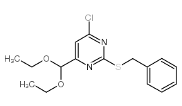 2-benzylsulfanyl-4-chloro-6-(diethoxymethyl)pyrimidine Structure