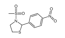 Thiazolidine, 3-(methylsulfonyl)-2-(4-nitrophenyl)- (9CI) Structure