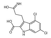 3-(3-amino-3-oxopropyl)-4,6-dichloro-1H-indole-2-carboxylic acid Structure