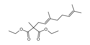 (3,7-dimethyl-octa-2,6-dienyl)-methyl-malonic acid diethyl ester结构式