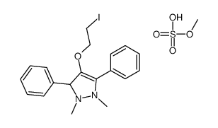 4-(2-iodoethoxy)-1,2-dimethyl-3,5-diphenyl-1,3-dihydropyrazol-1-ium,methyl sulfate结构式