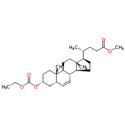 (3α,5β)-3-[(Ethoxycarbonyl)oxy]chol-6-en-24-oic Acid Methyl Ester Structure