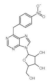 9H-Purine,6-[(4-nitrophenyl)methyl]-9-b-D-ribofuranosyl-结构式