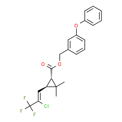 (3-phenoxyphenyl)methyl (1S,3R)-3-[(Z)-2-chloro-3,3,3-trifluoro-prop-1-enyl]-2,2-dimethyl-cyclopropane-1-carboxylate结构式