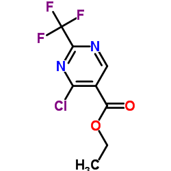 4-氯-2-三氟甲基嘧啶-5-甲酸乙酯结构式