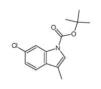 tert-butyl 6-chloro-3-methyl-1H-indole-1-carboxylate结构式