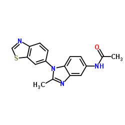 N-[1-(6-苯并噻唑基)-2-甲基-1H-苯并咪唑-5-基]乙酰胺结构式