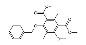 2-benzyloxy-5-methoxycarbonyl-4-methoxy-3,6-dimethylbenzoic acid Structure
