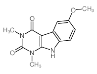 6-methoxy-1,3-dimethyl-9H-pyrimido[4,5-b]indole-2,4-dione结构式