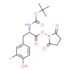 tertiary-butyloxycarbonyl-L-iodotyrosine-N-hydroxysuccininimide ester Structure