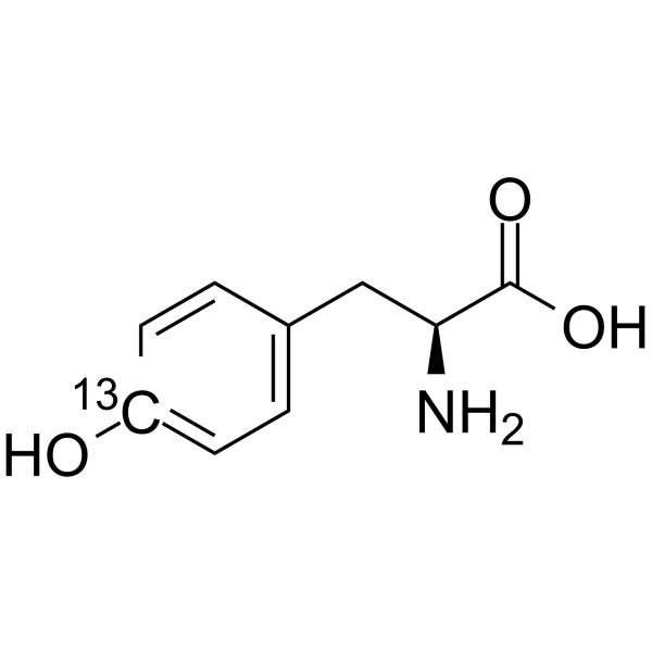L-酪氨酸-苯基-4-13C结构式